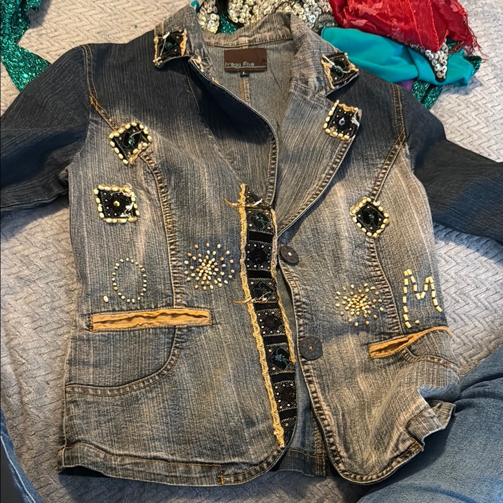 Embellished Denim Kids Jacket